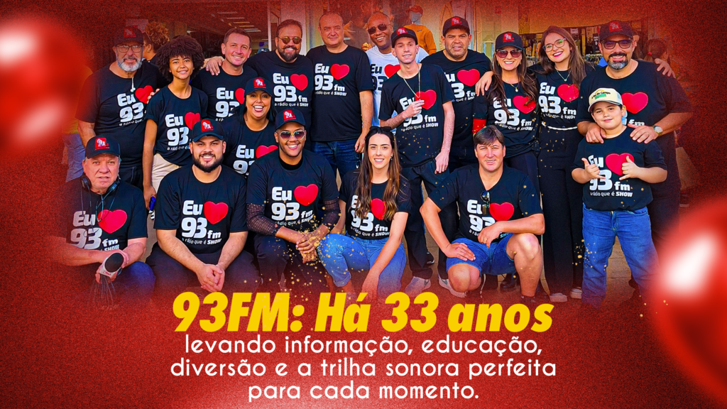 Rádio 93 FM celebra 33 anos levando informação, educação e muita música para Barbacena e região