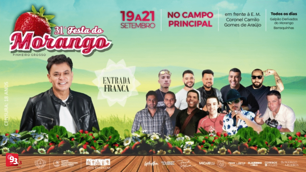 Barbacena lança credenciamento para Festa do Morango de Pinheiro Grosso