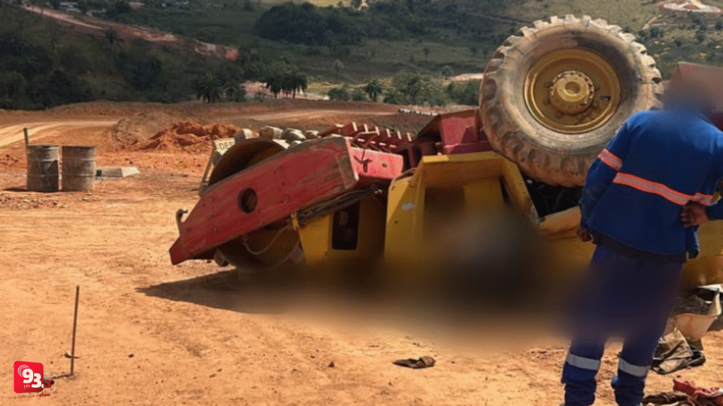 ​Idoso morre em acidente com rolo compressor
