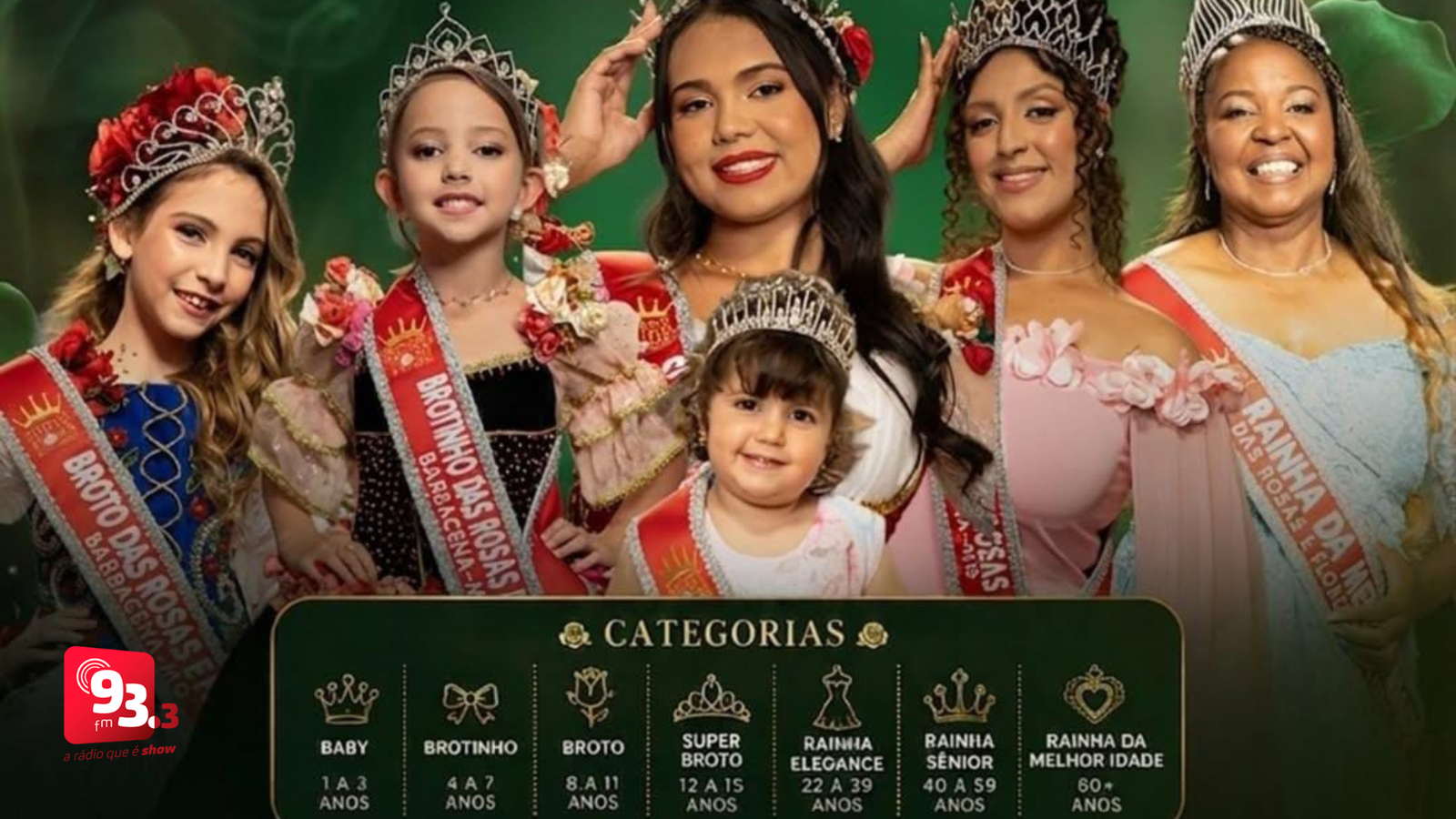 Leia mais sobre o artigo Inscrições para escolha das representantes da 54ª Festa das Rosas e Flores começam na próxima terça-feira 