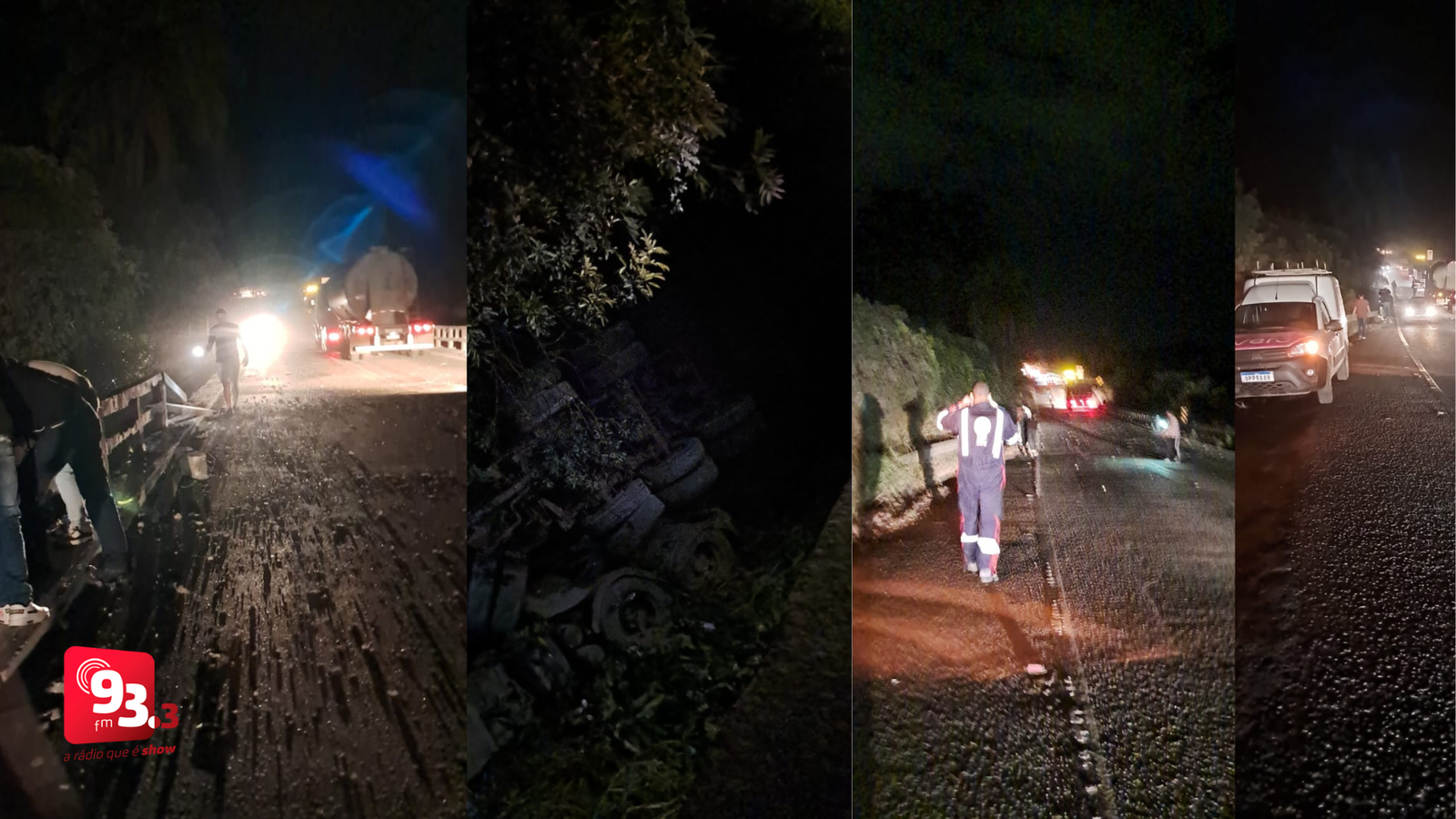 Leia mais sobre o artigo Carreta cai de ponte após acidente com três veículos de carga na BR-265 em São João del-Rei