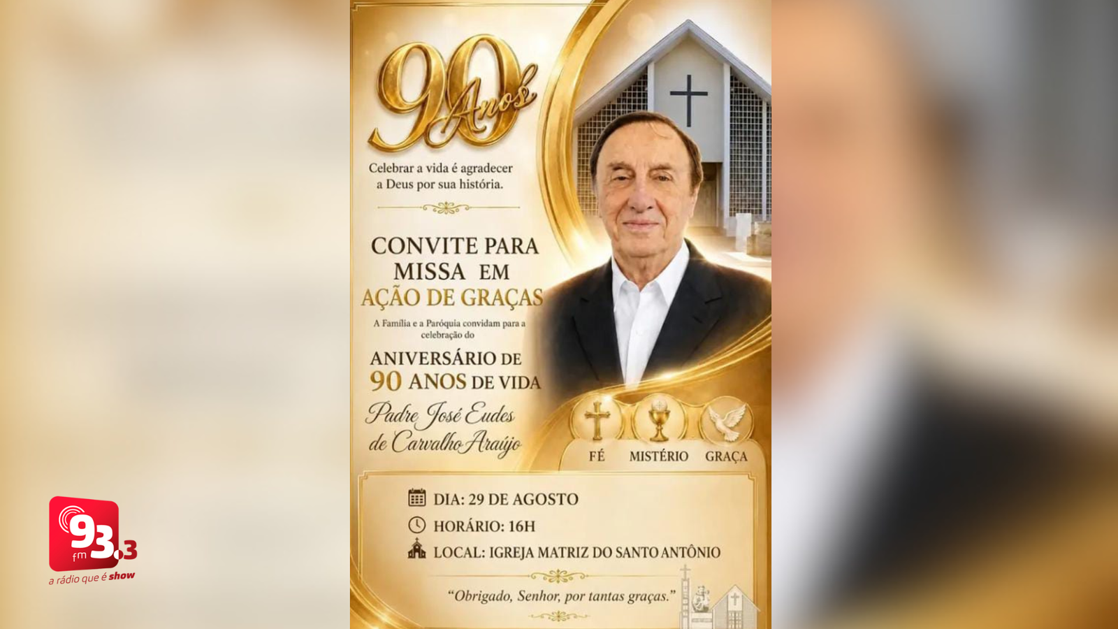 Leia mais sobre o artigo Padre Eudes celebra 90 anos com missa em Barbacena